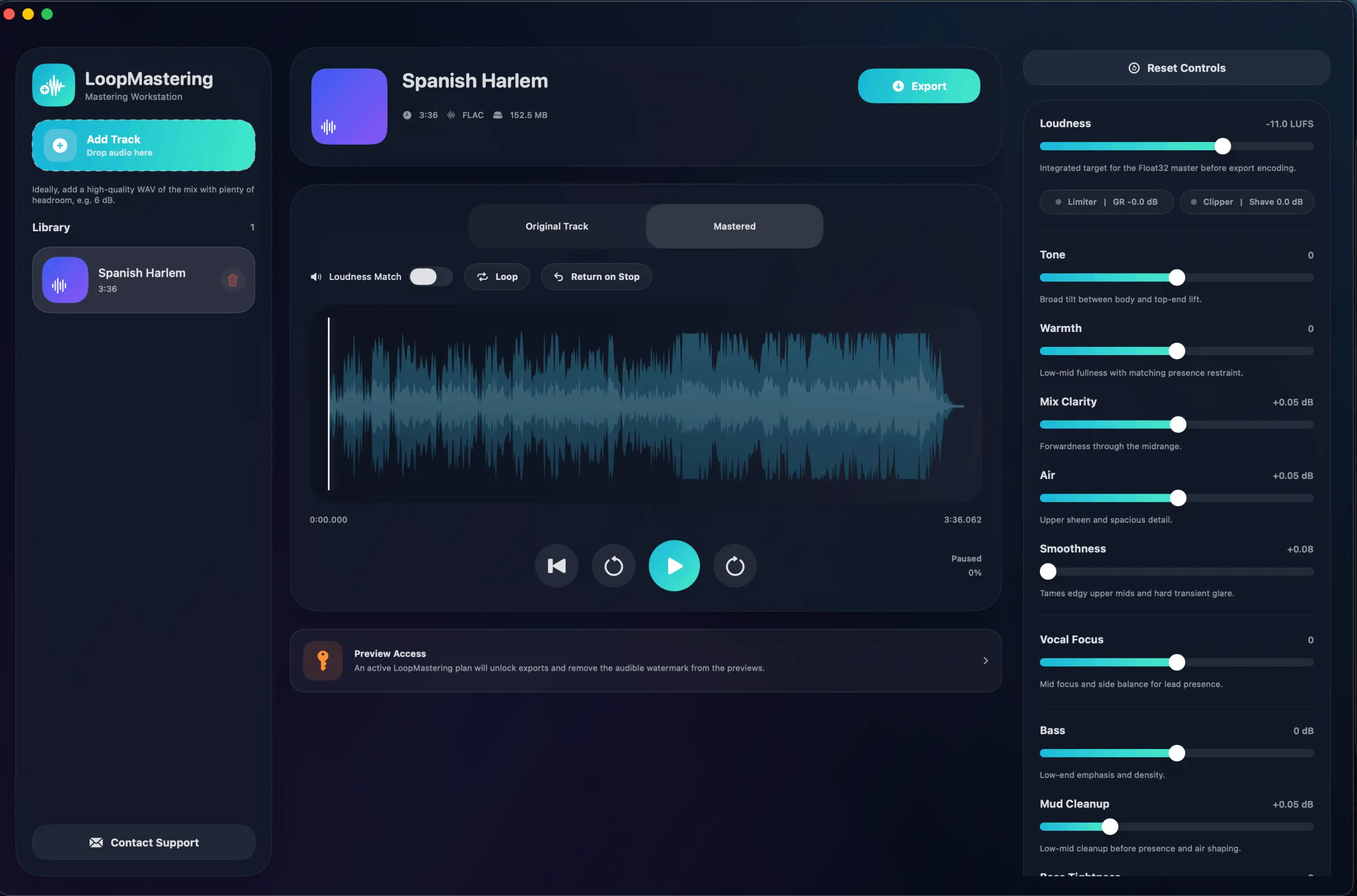 LoopMastering Mac app 界面